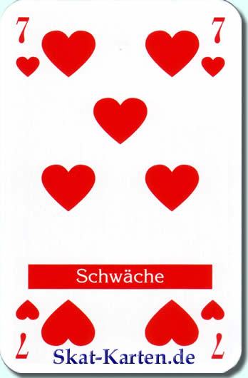 Herz Sieben Bedeutung der Skatkarten Schwche