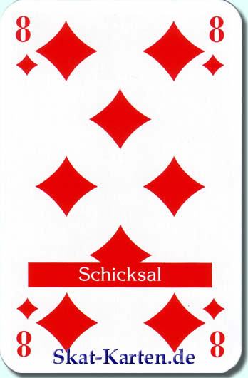 Karo Acht, Schicksal Bedeutung der Skatkarten