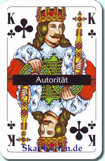 Kreuz König, Autorität Bedeutung der Skatkarten