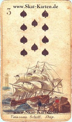 Pik zehn Tageskarte antike Skatkarten heute