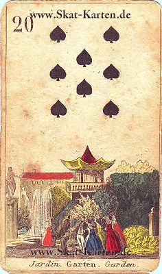 Pik acht Tageskarte antike Skatkarten morgen