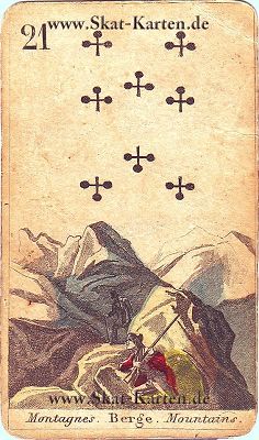 Kreuz acht Tageskarte antike Skatkarten heute