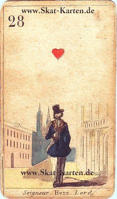 Herz As Tageskarte antike Skatkarten übermorgen