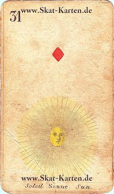 Karo As Tageskarte antike Skatkarten heute