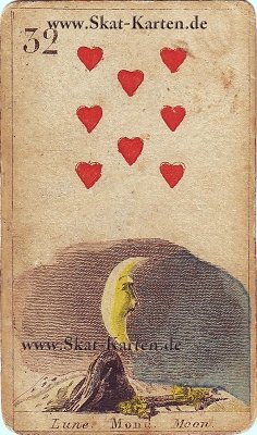 Herz acht Tageskarte antike Skatkarten morgen