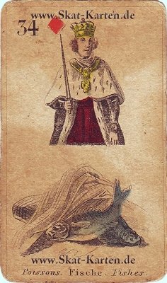 Karo König Tageskarte antike Skatkarten übermorgen
