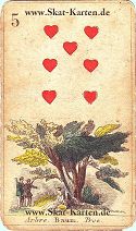 Herz sieben antike Skatkarten Bedeutung