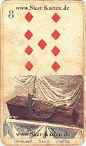 Karo neun antike Skatkarten Bedeutung