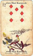 Karo sieben antike Skatkarten Bedeutung